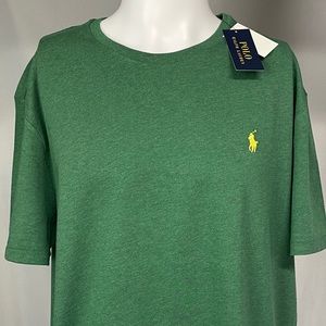 NWT XL Polo Ralph Lauren Crewneck Cotton Solid T-shirt Green with Yellow Horse
